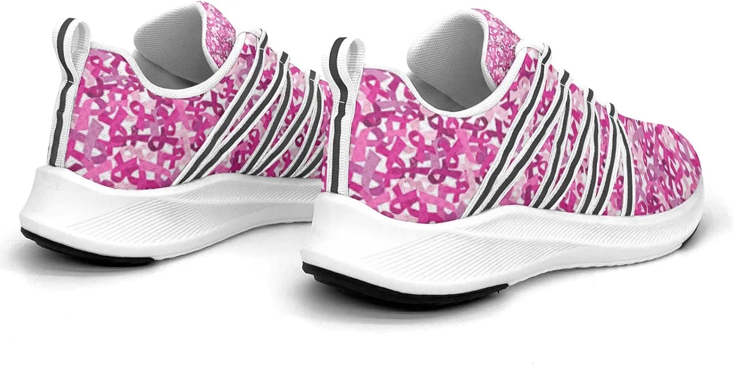 Breast Cancer Awareness Art Sneaker Women Athletic Shoes Personalited Running Shoes Comfortable Sports Sneaker