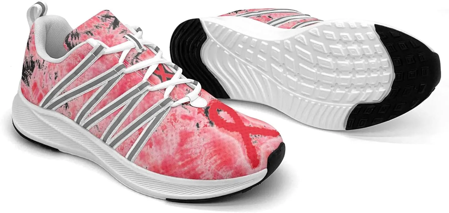 Breast Cancer Awareness Art Sneaker Women Athletic Shoes Personalited Running Shoes Comfortable Sports Sneaker