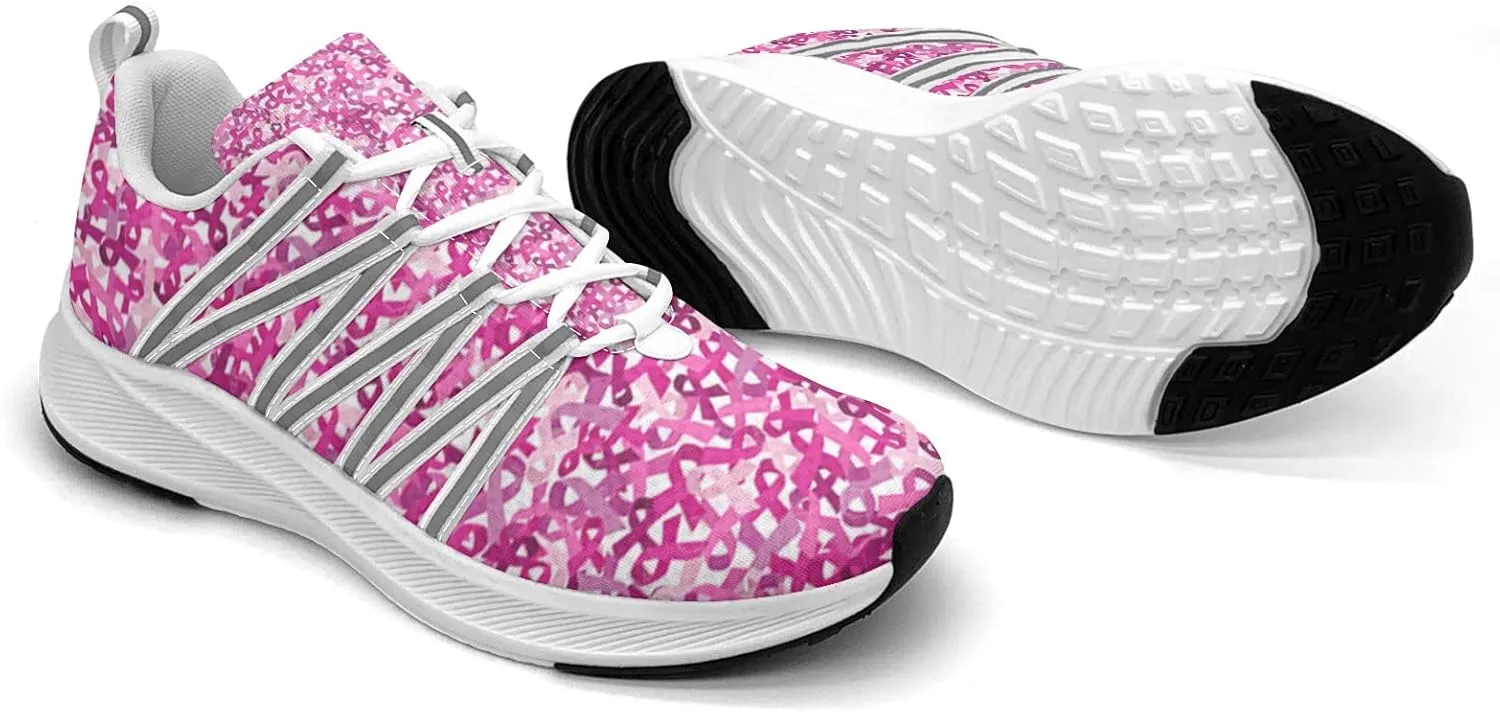 Breast Cancer Awareness Art Sneaker Women Athletic Shoes Personalited Running Shoes Comfortable Sports Sneaker