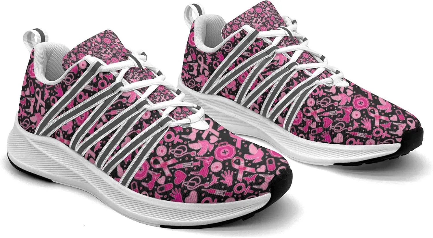 Breast Cancer Awareness Art Sneaker Women Athletic Shoes Personalited Running Shoes Comfortable Sports Sneaker