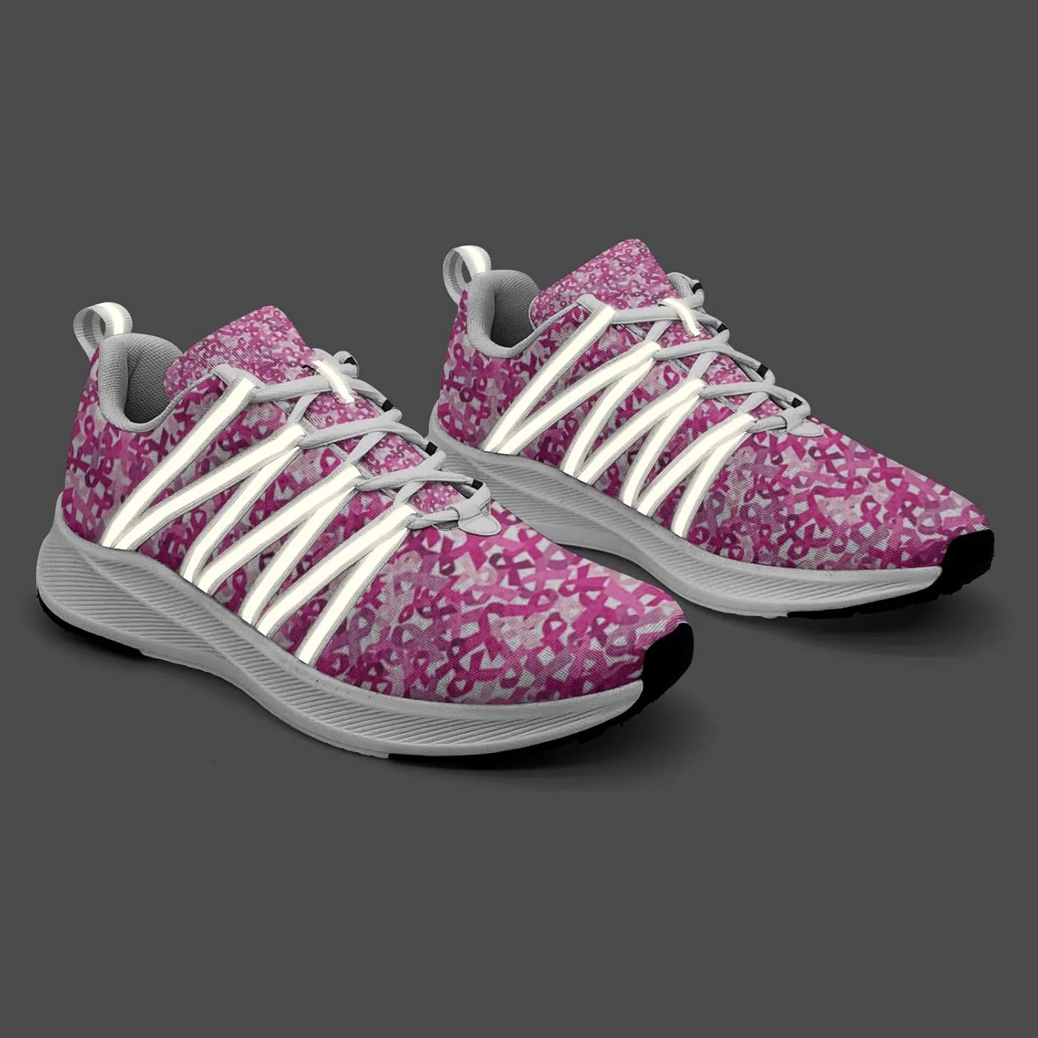Breast Cancer Awareness Art Sneaker Women Athletic Shoes Personalited Running Shoes Comfortable Sports Sneaker
