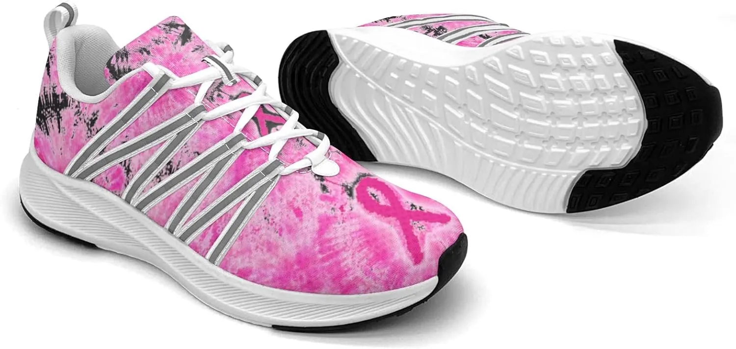 Breast Cancer Awareness Art Sneaker Women Athletic Shoes Personalited Running Shoes Comfortable Sports Sneaker