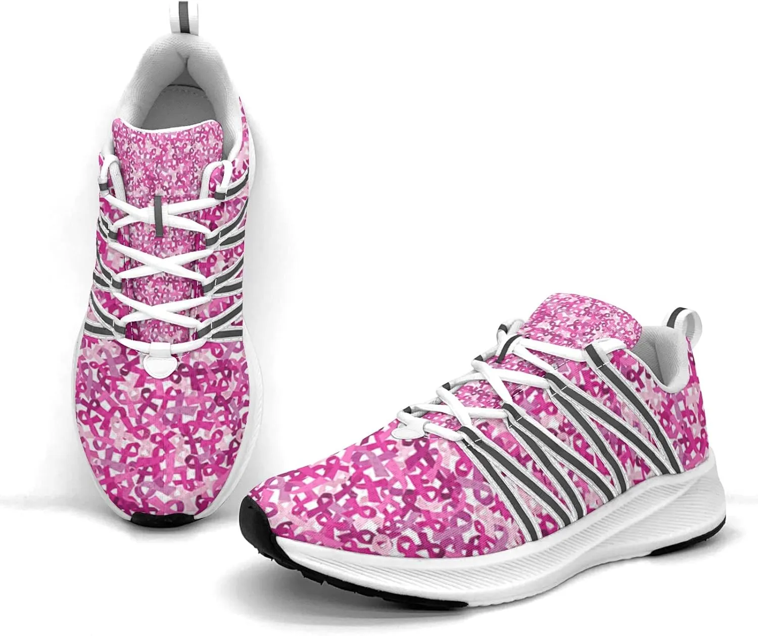 Breast Cancer Awareness Art Sneaker Women Athletic Shoes Personalited Running Shoes Comfortable Sports Sneaker