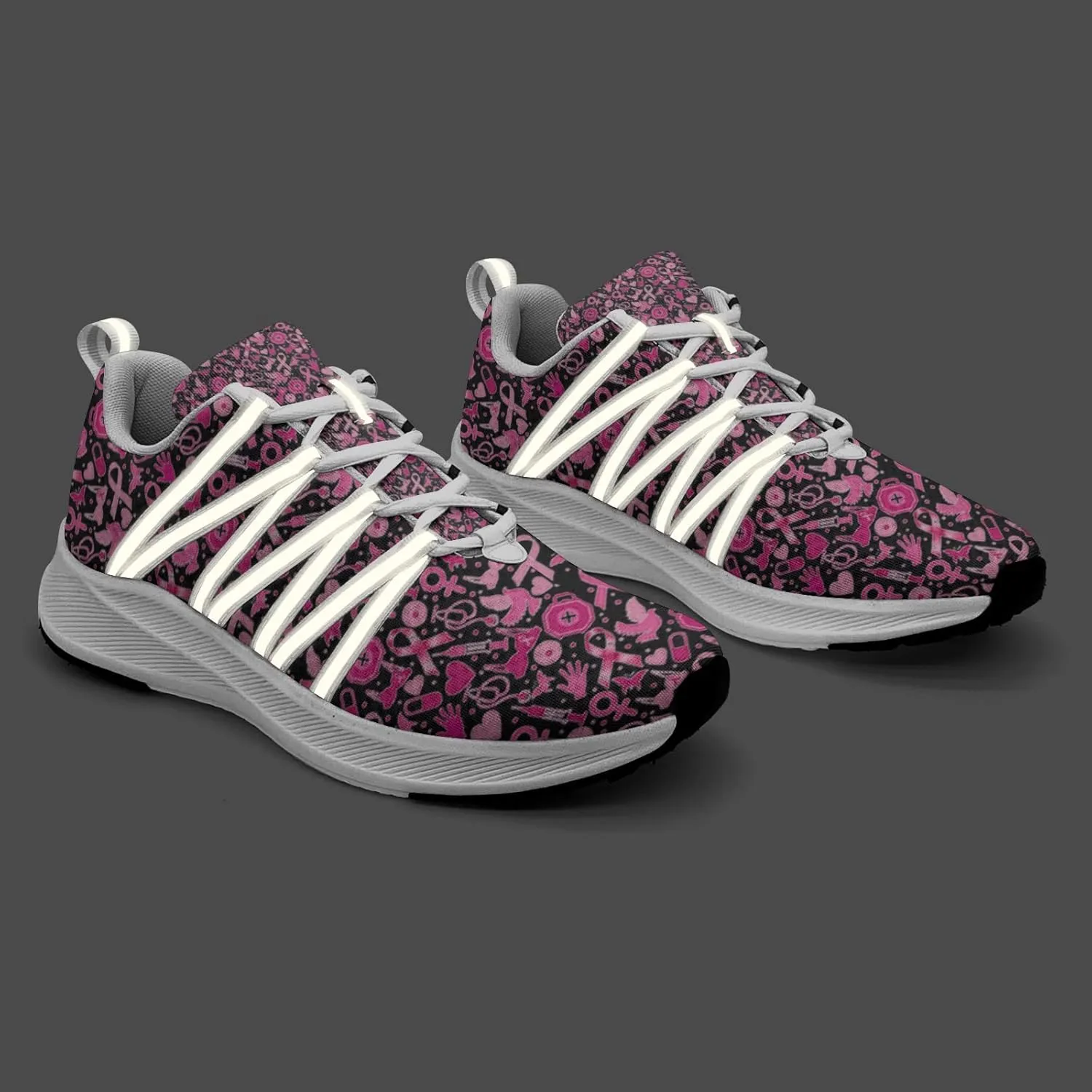 Breast Cancer Awareness Art Sneaker Women Athletic Shoes Personalited Running Shoes Comfortable Sports Sneaker