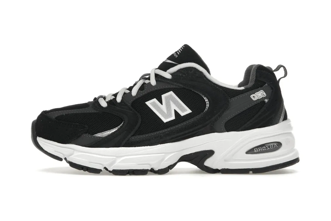 New Balance 530 Classic Black Grey Mobility Flex Drill Step