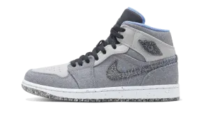 Air Jordan 1 Mid Crater Grey University Blue Ultra-soft fit Neutral Tones