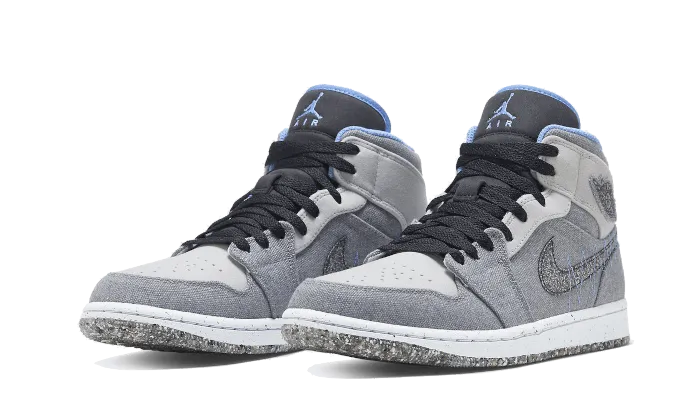 Heel Crash Pads City Motion Air Jordan 1 Mid Crater Grey University Blue