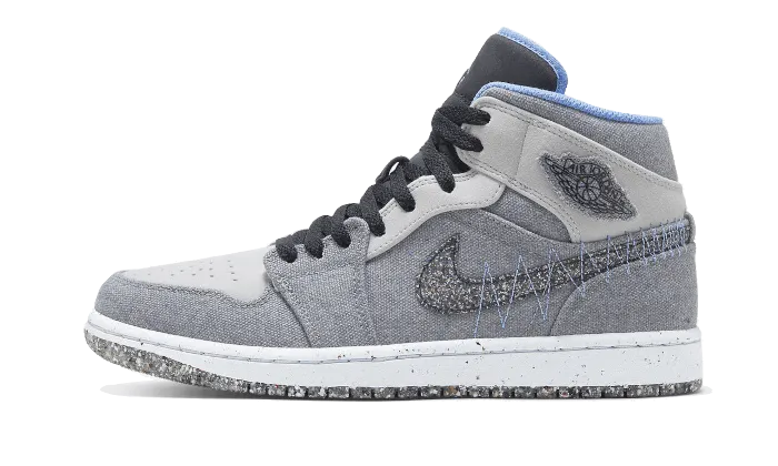 Air Jordan 1 Mid Crater Grey University Blue Ultra-soft fit Neutral Tones