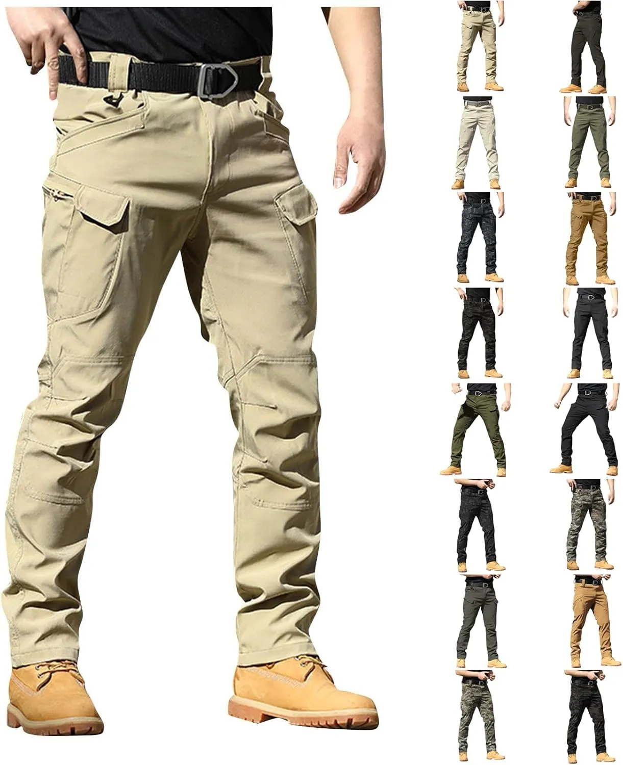 Cargo Pants for Men Relaxed Fit Ripstop Waterproof Flex Tactical Pants Outdoor Lightweight Hiking Pant with Pockets