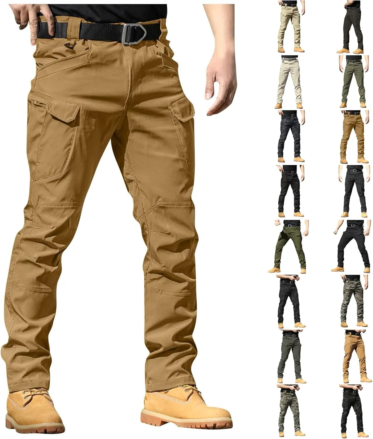 Cargo Pants for Men Relaxed Fit Ripstop Waterproof Flex Tactical Pants Outdoor Lightweight Hiking Pant with Pockets