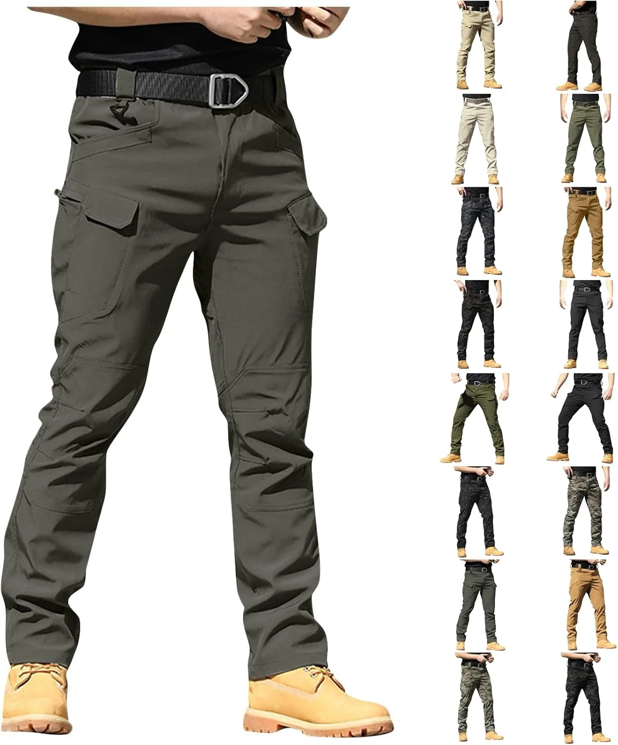 Cargo Pants for Men Relaxed Fit Ripstop Waterproof Flex Tactical Pants Outdoor Lightweight Hiking Pant with Pockets