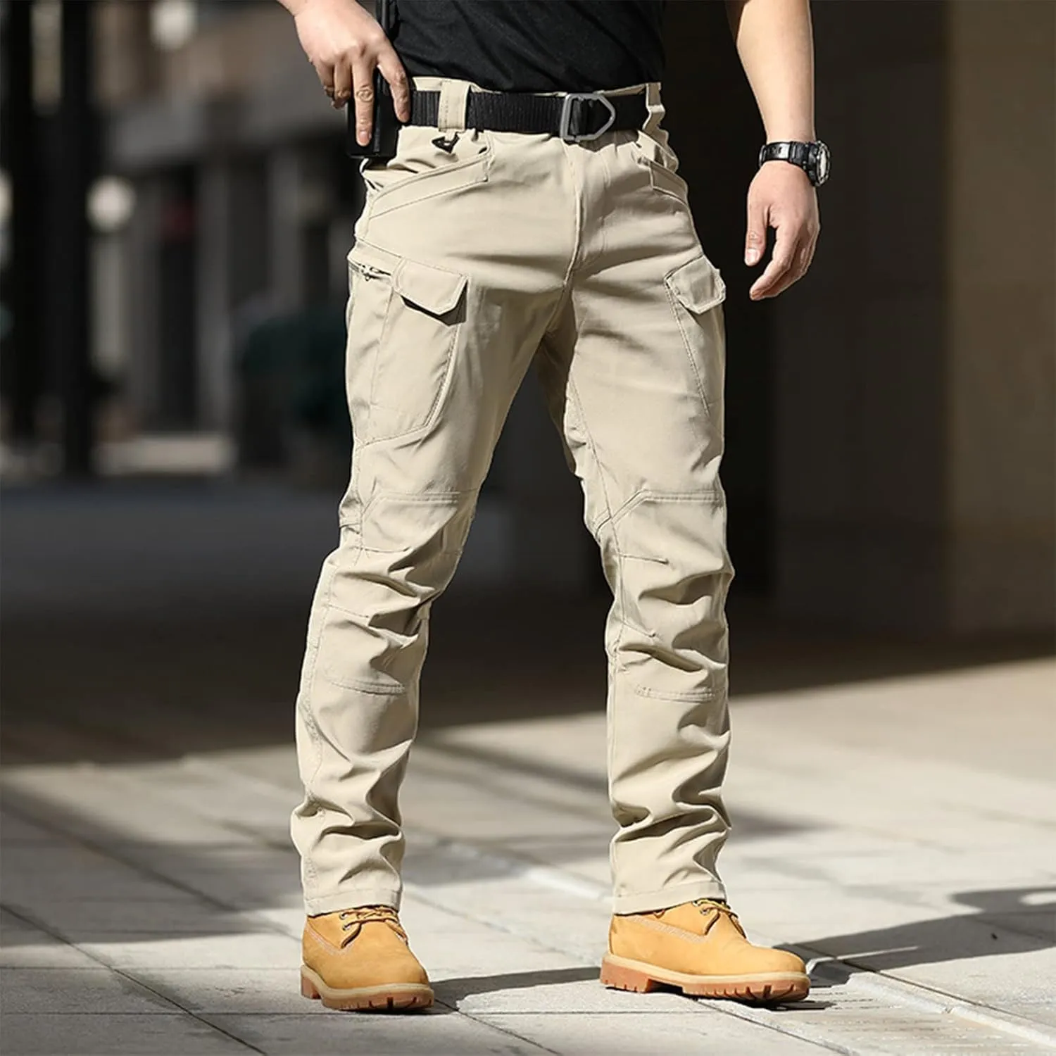 Cargo Pants for Men Waterproof Lightweight Hiking Tactical Pants Loose Outdoor Work Pants with Multi Pockets