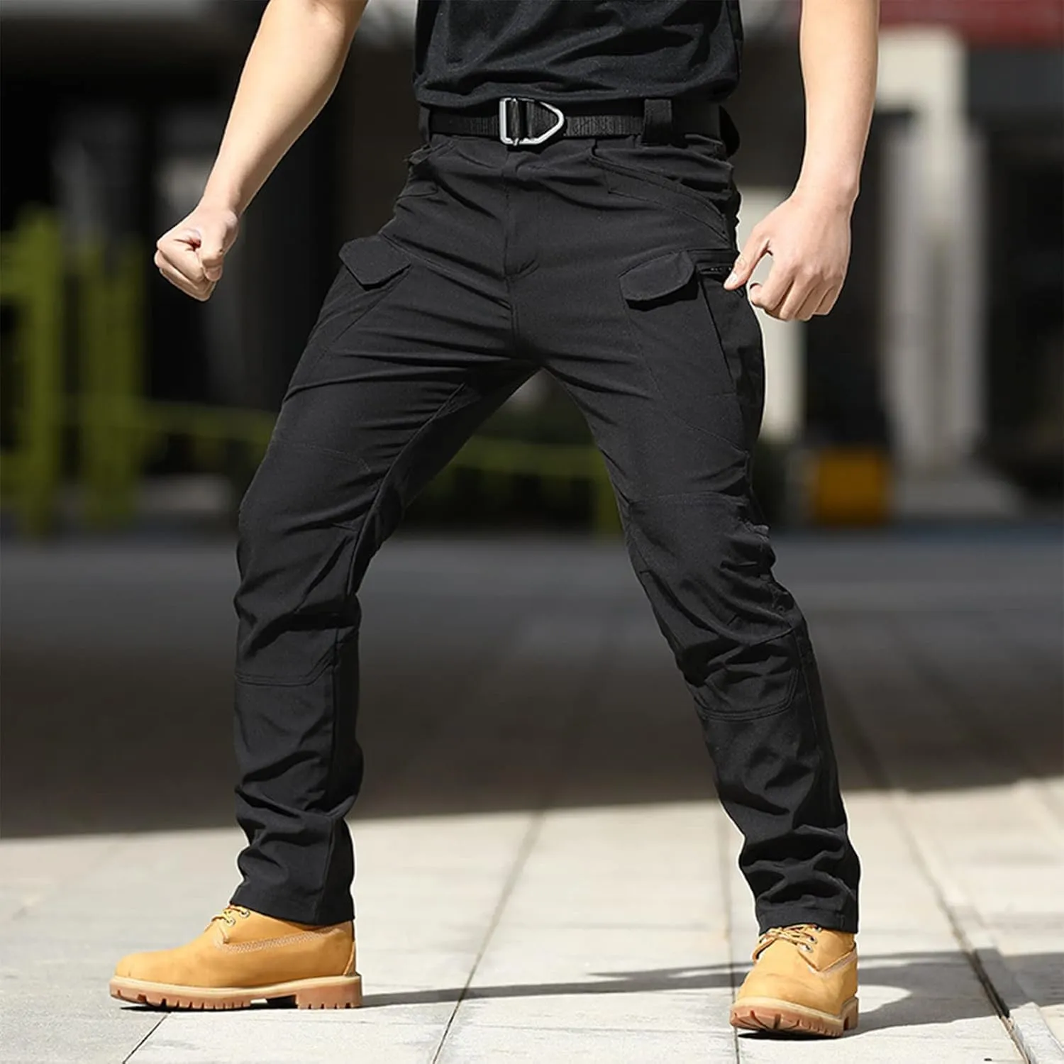Cargo Pants for Men Waterproof Lightweight Hiking Tactical Pants Loose Outdoor Work Pants with Multi Pockets