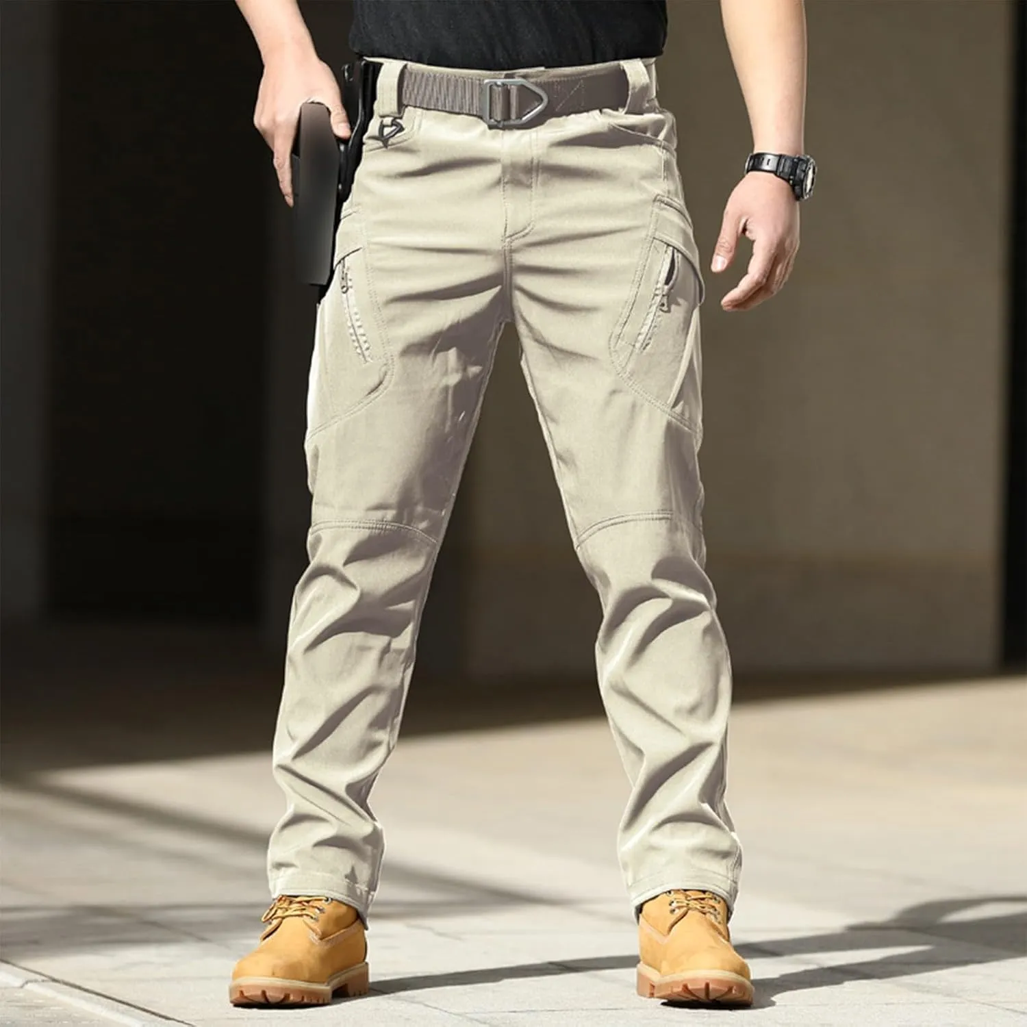 Cargo Pants for Men Waterproof Lightweight Hiking Tactical Pants Loose Outdoor Work Pants with Multi Pockets