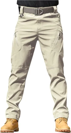 Cargo Pants for Men Waterproof Lightweight Hiking Tactical Pants Loose Outdoor Work Pants with Multi Pockets