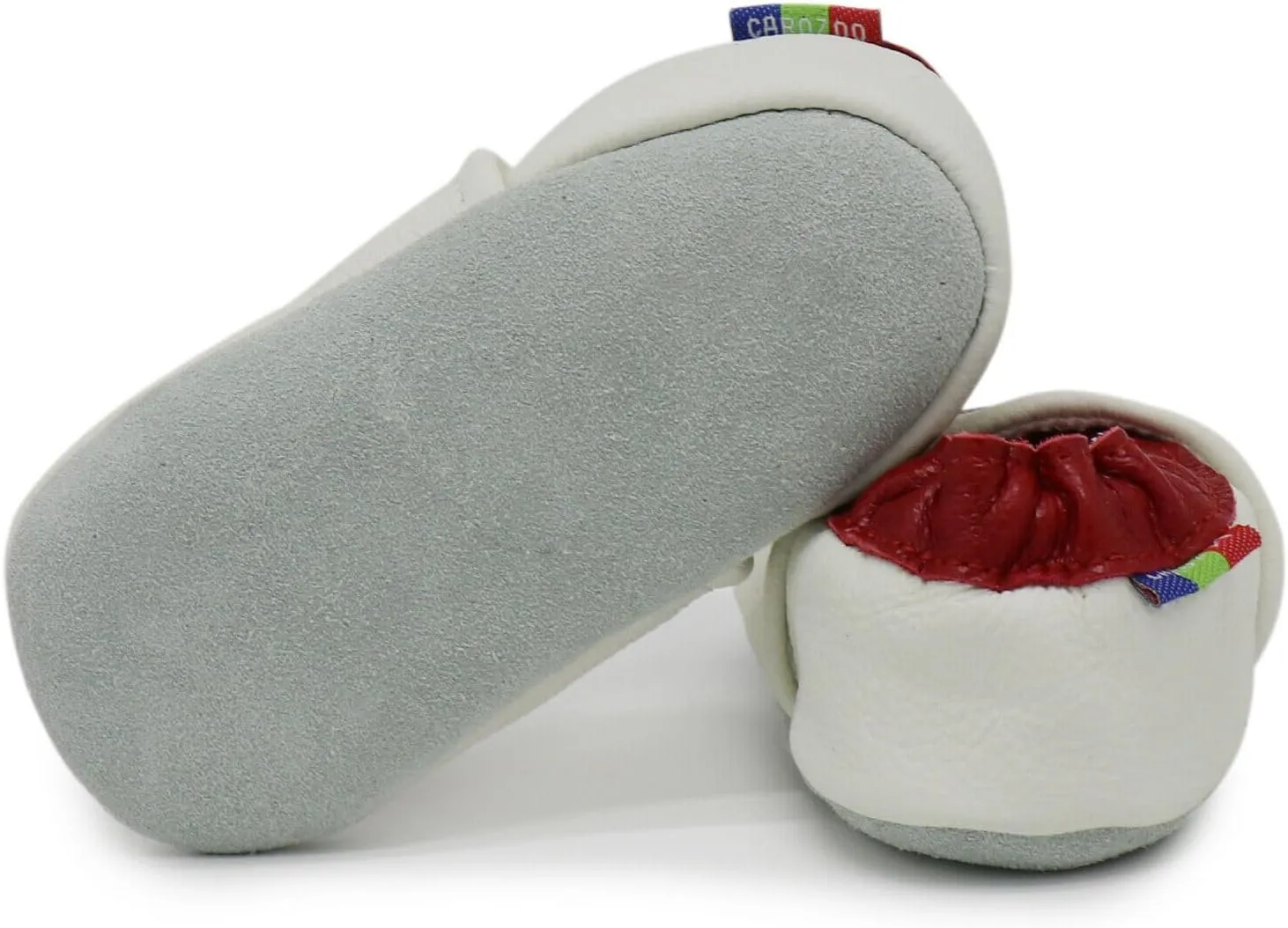 Carozoo Black Cat White S Unisex Baby Soft Sole Leather Shoes