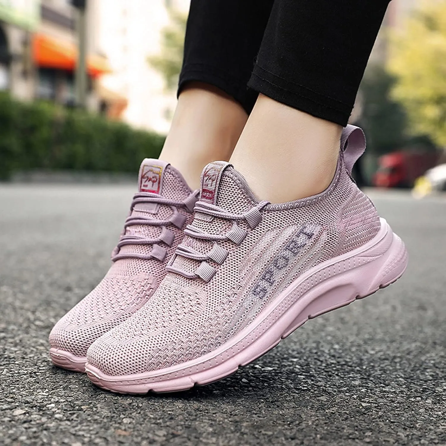 Casual Sneakers for Women Comfortable Woven Running Shoes Non Slip Lightweight Breathable Sneaker with Arch Support