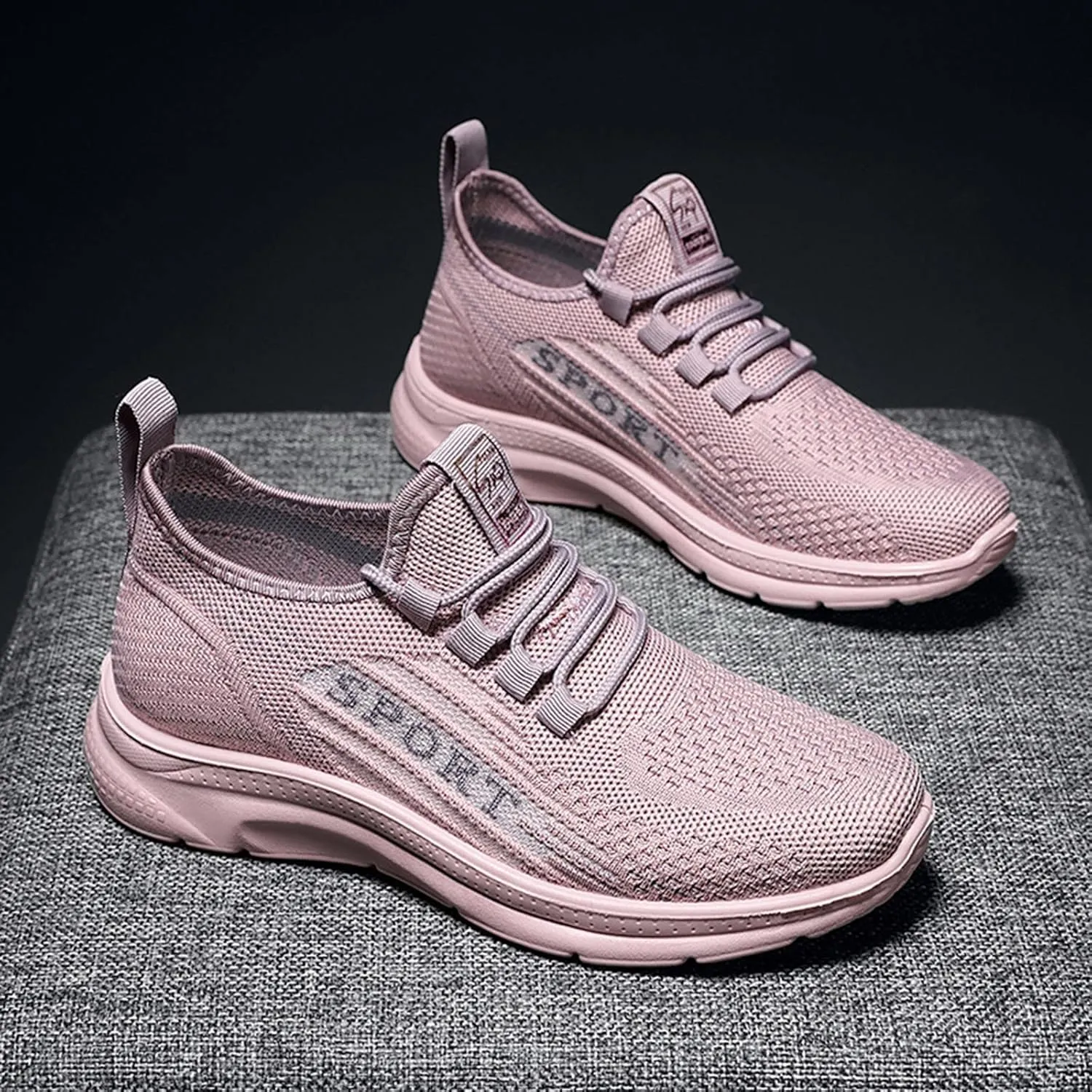 Casual Sneakers for Women Comfortable Woven Running Shoes Non Slip Lightweight Breathable Sneaker with Arch Support