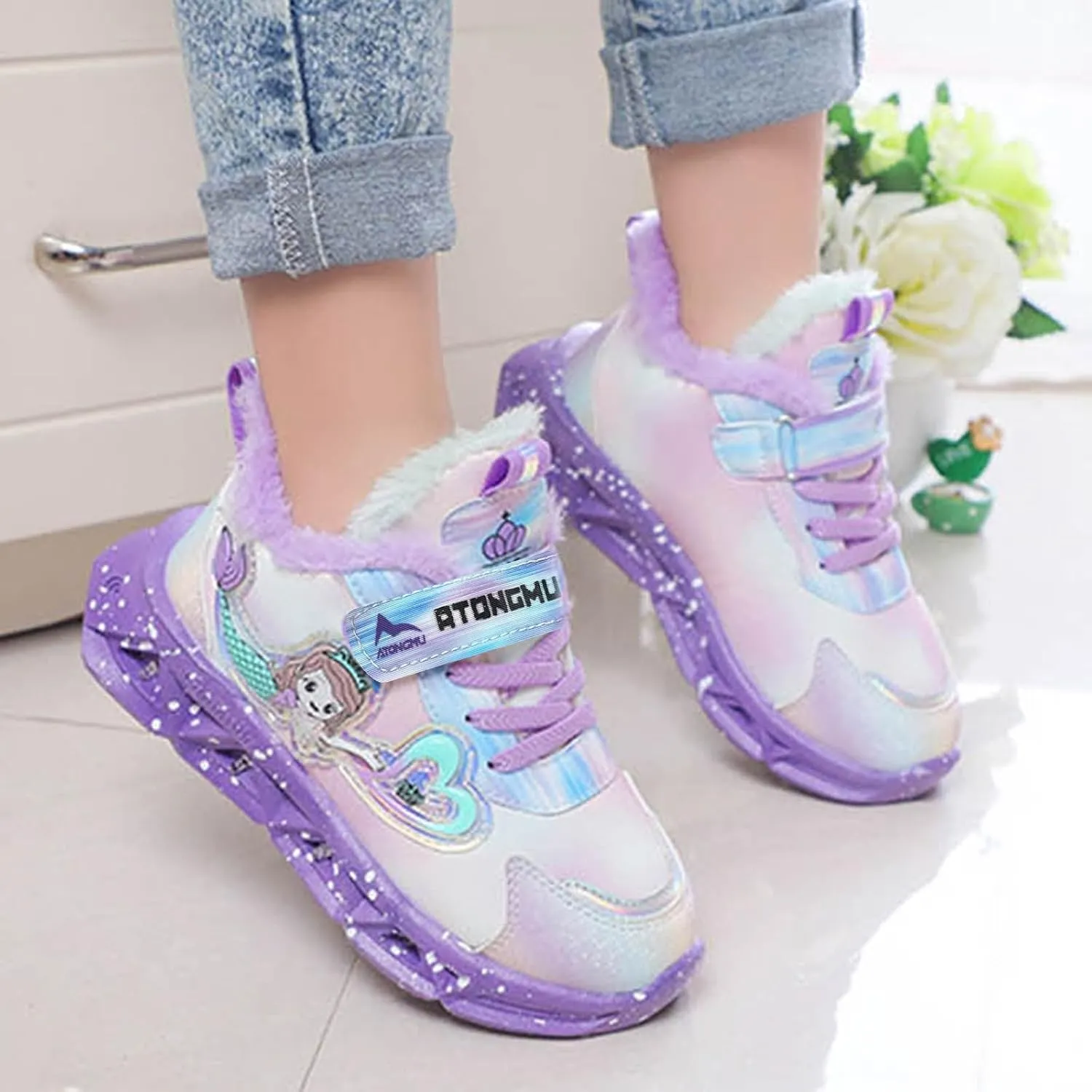 Cathalem Children's Casual Shoes Boys Breathable Non-Slip Sneakers Unisex Luminous Sneakers for Girls Sport Running Shoes