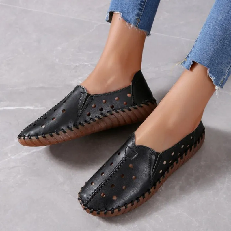 Cilool  Leather Ballet Flats