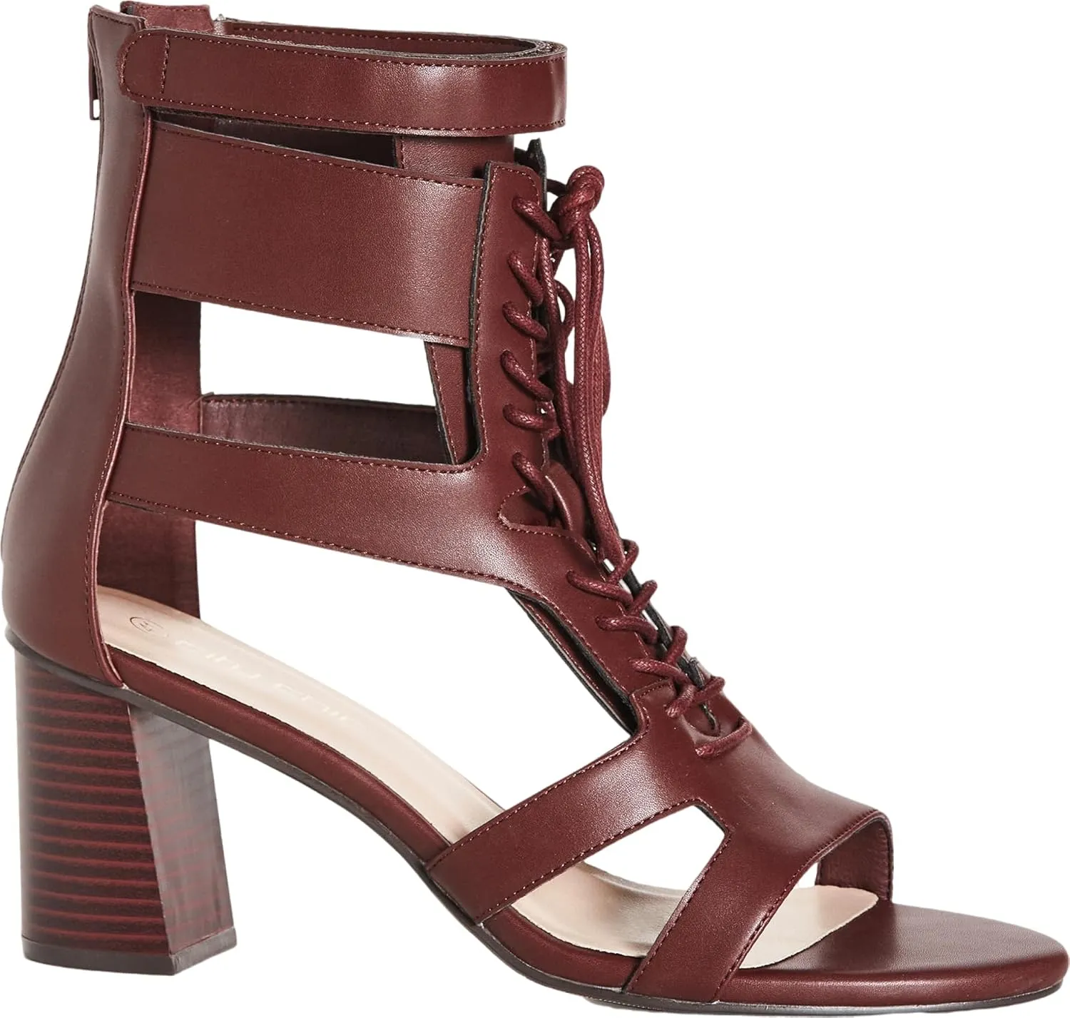City Chic Women's Wide Fit Attitude Lace Up Block Heel Sandal
