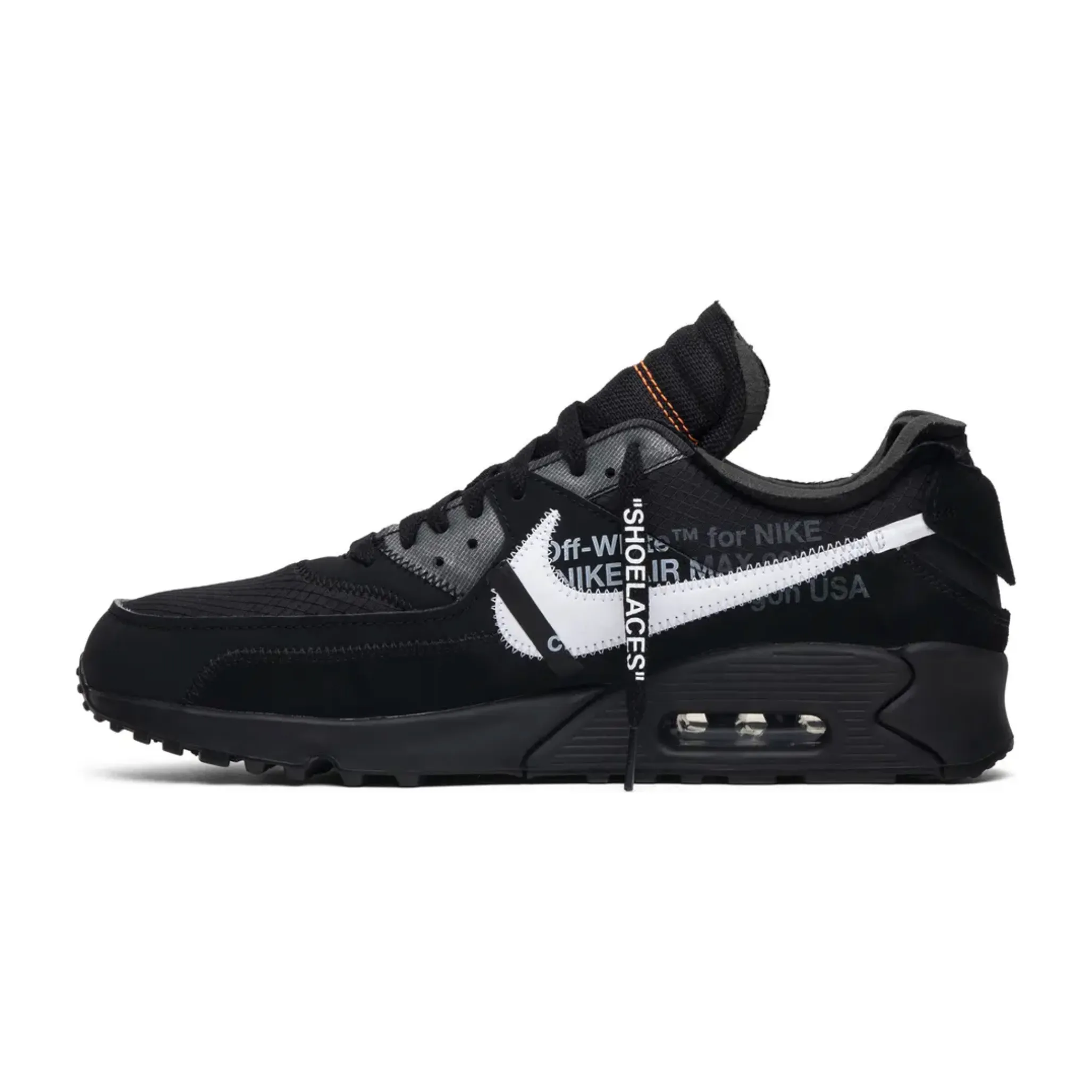 Nike Off White Air Max 90 Black sports tops badminton shoes