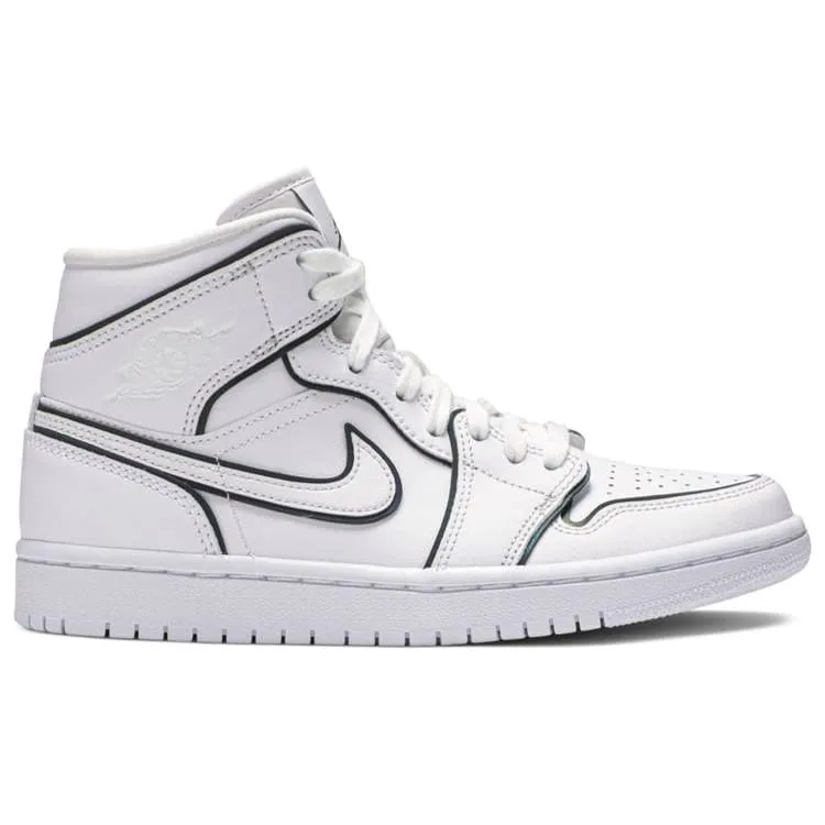 responsive - midsole - feature shoes Cushioned Air Jordan 1 Mid Iridescent Reflective White (W)