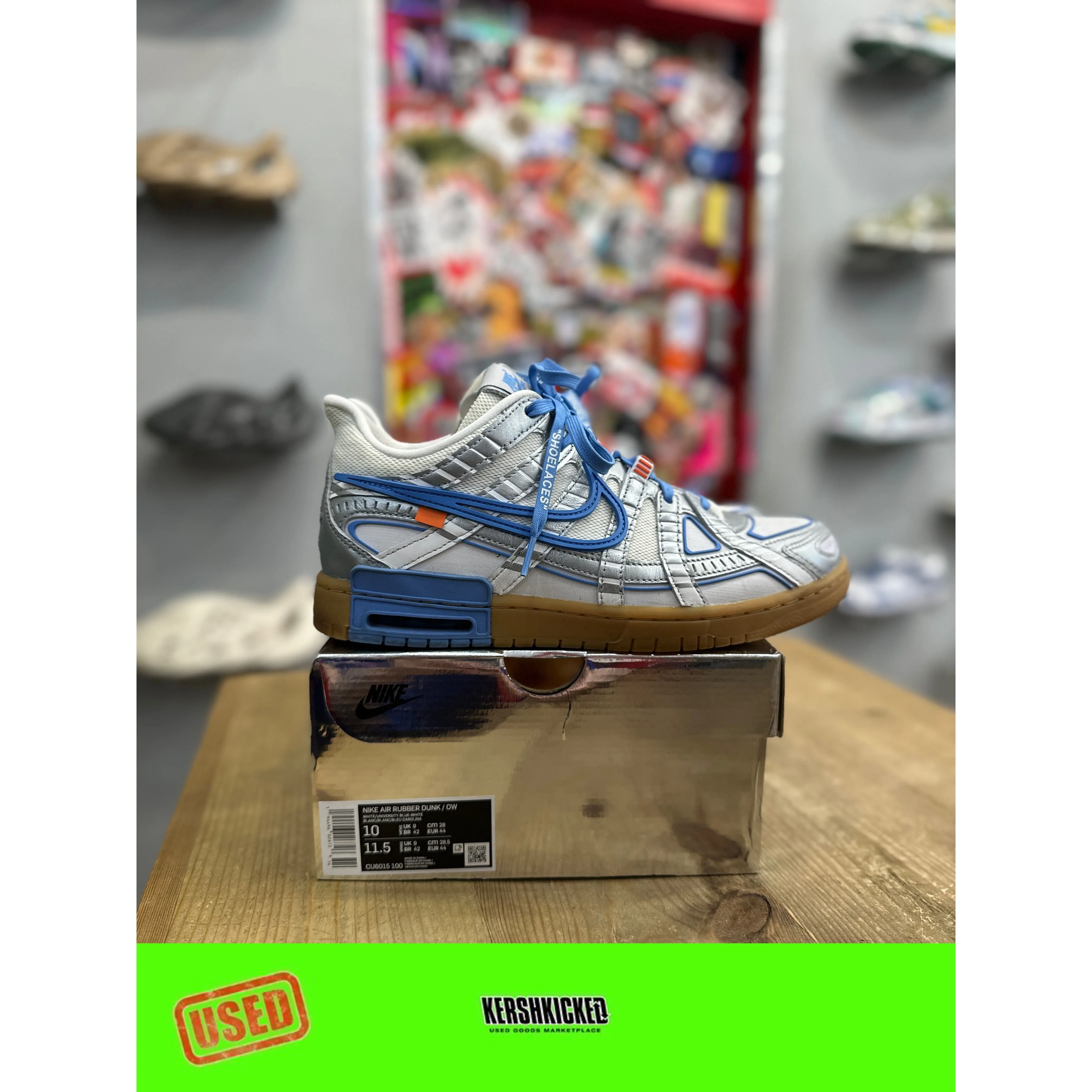 Tough Rubber Nike Air Rubber Dunk Off-White UNC UK 9