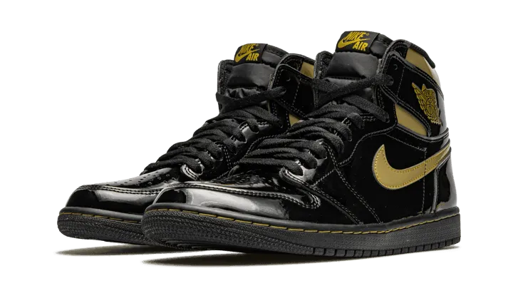 Breathable Linings reflective running option Air Jordan 1 High Black Metallic Gold
