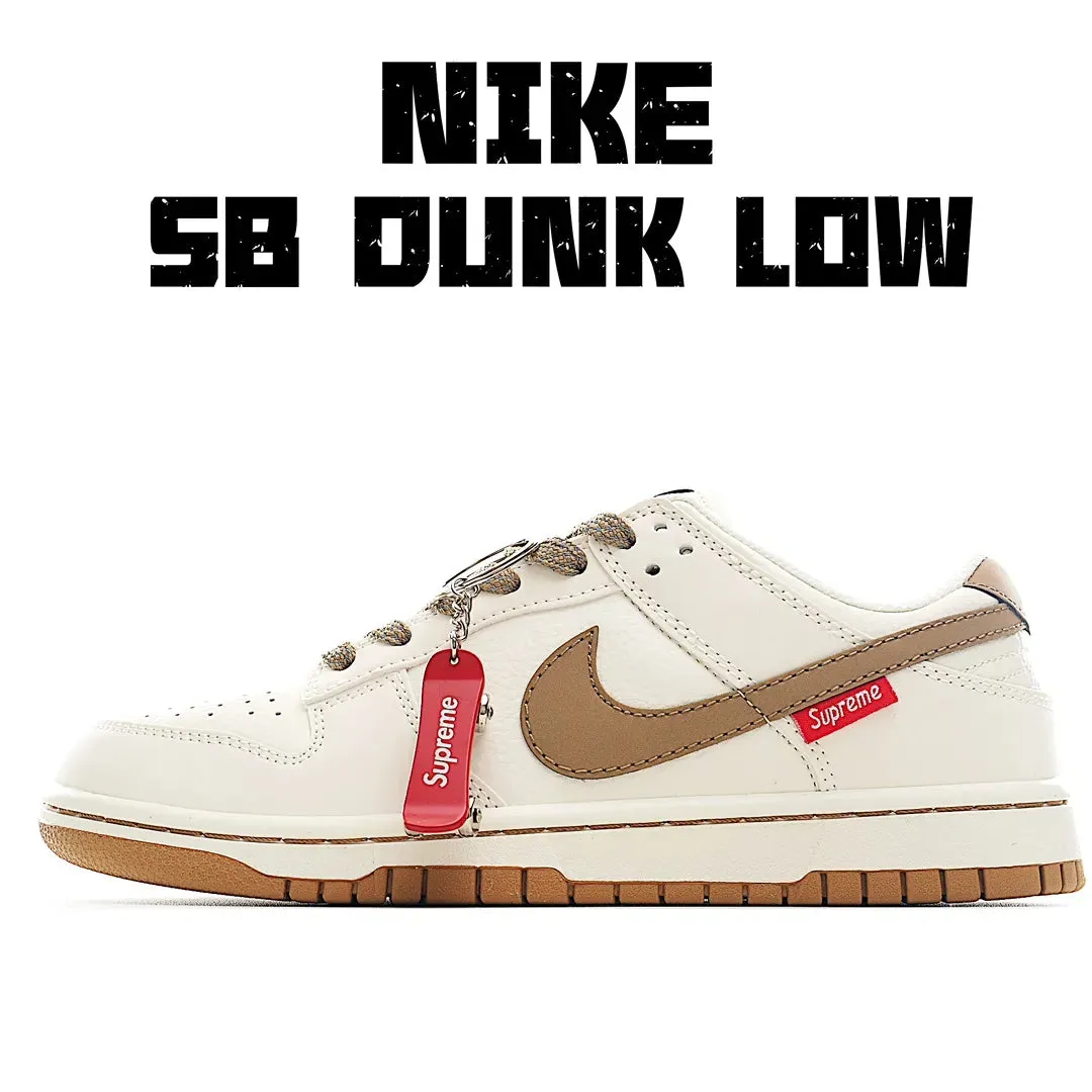 Nike SB Dunk Low Off White Supreme x Brown Red Impact Foam Extra Flex