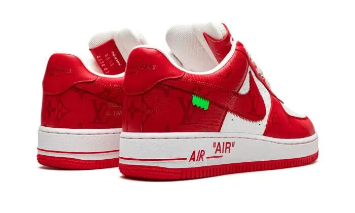 Air Force 1 Low Louis Vuitton White Red Comfy Walking Coach Hike
