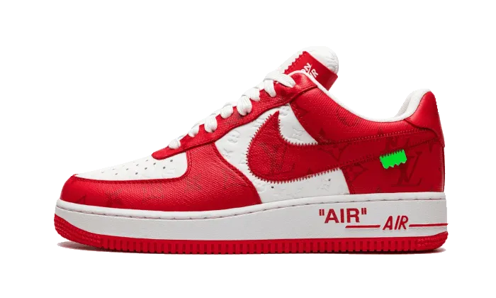 Air Force 1 Low Louis Vuitton White Red Cushioned Step Tidy Finish