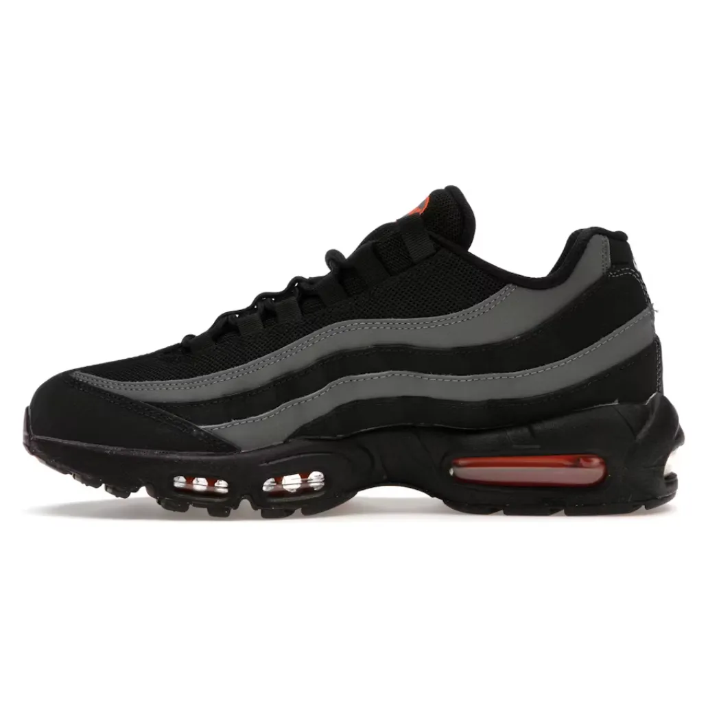 Nike Air Max 95 Black Grey Safety Orange Molded Insole