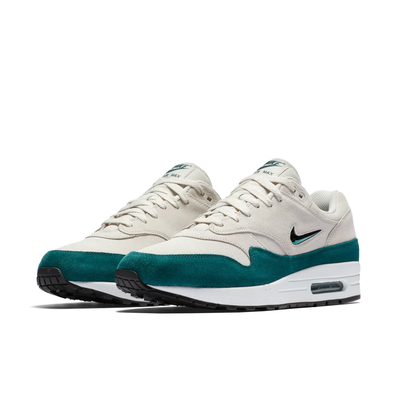 Nike AIR MAX 1 PREMIUM VERT ??MERAUDE Thermobonded Seam Reinforcement Functional Design