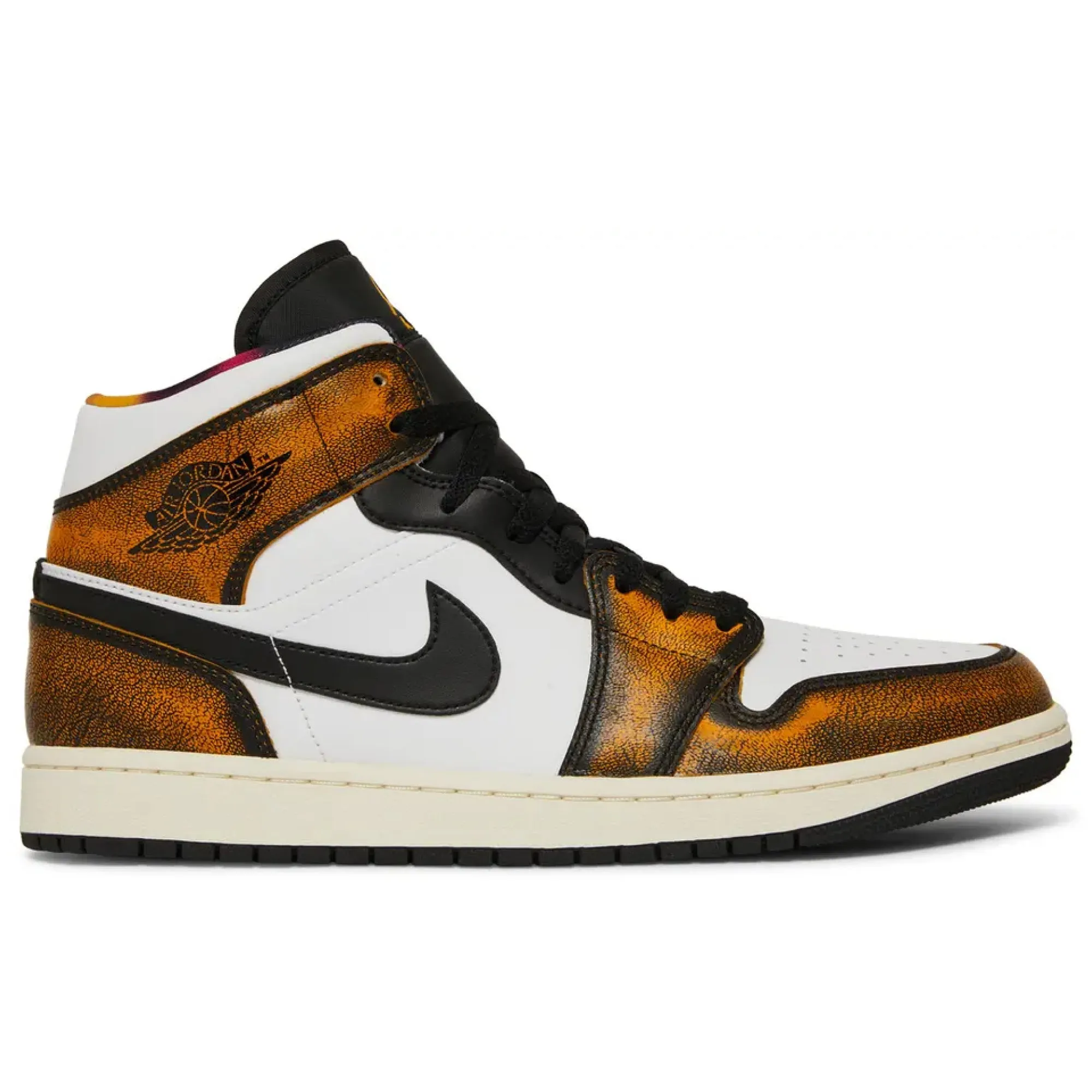 Air Jordan 1 Mid SE Orange Wear Away fashion - brand shoes Hilly terrain running