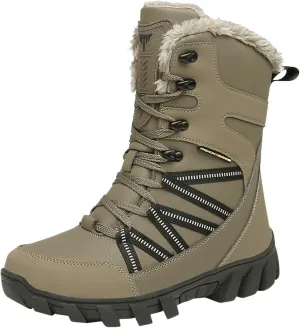 Cotton Snow Boots for Men Water Proof Insulated Mid Calf Boots Fleece Lined Warm Winter Non Slip Snow Boots