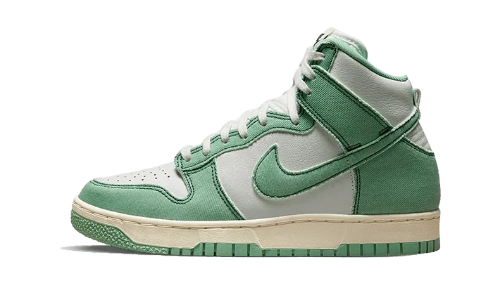 Dunk High 1985 Enamel Green Denim Speed Runner Aerodynamic Shape