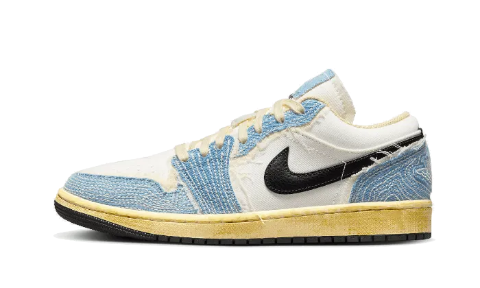 Heel To Toe Drop Comfortable toe box Air Jordan 1 Low SE WRMK Sashiko Denim