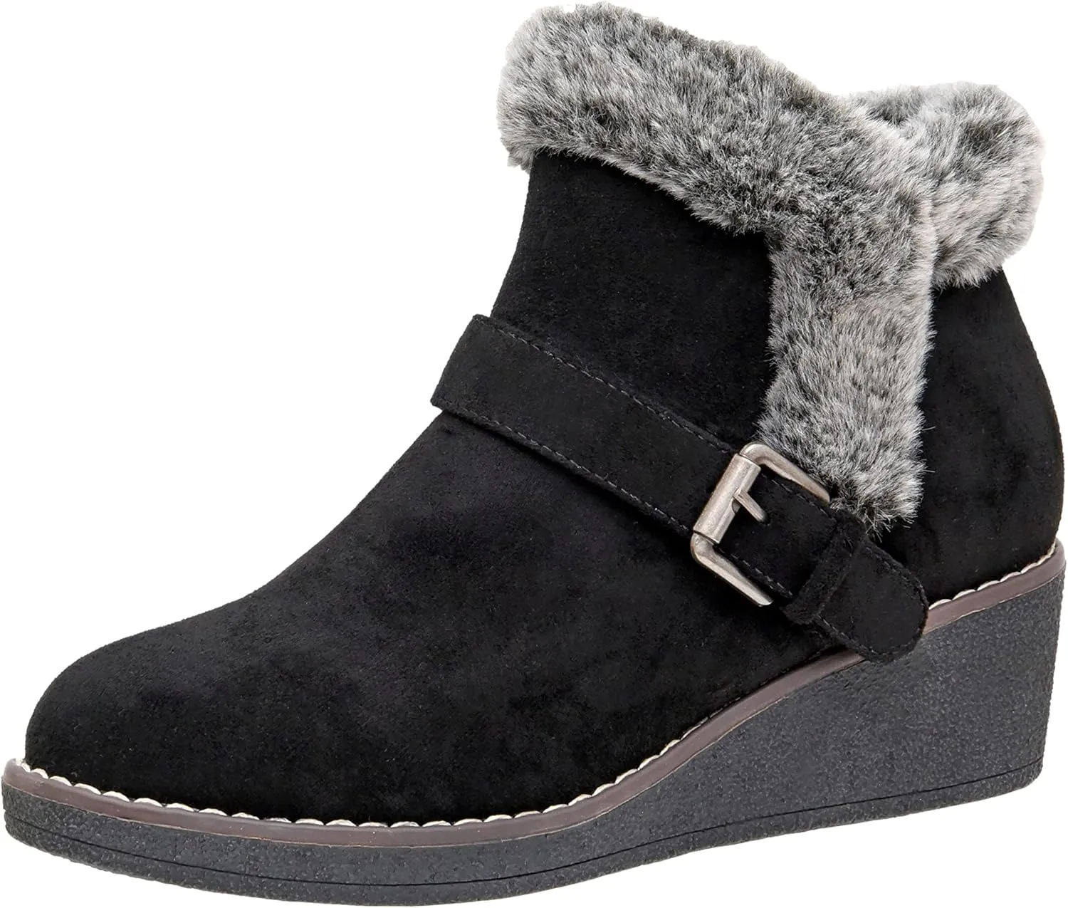CUSHIONAIRE Women's Rhodes wedge bootie  Memory Foam