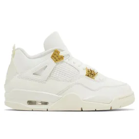 Responsive Foam Midsole Agility Shoes Air Jordan 4 Retro Metallic Gold