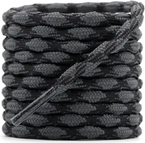 DELELE 2 Pair Round Wave Shape Non Slip Heavy Duty and Durable Outdoor Climbing Shoelaces Hiking Shoe Laces Shoestrings