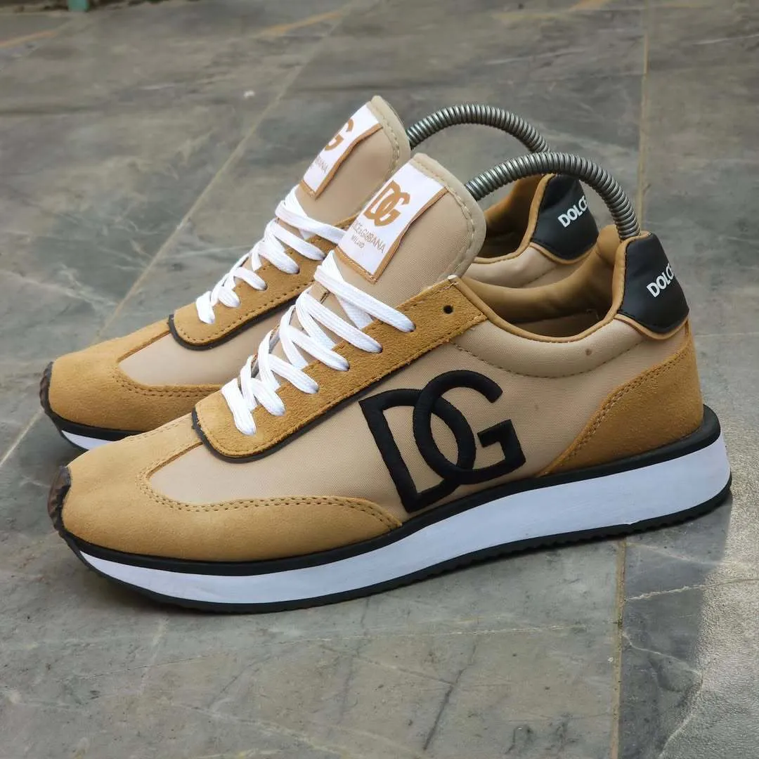 Dolce & Gabbana Leather Beige/Black Street Sport
