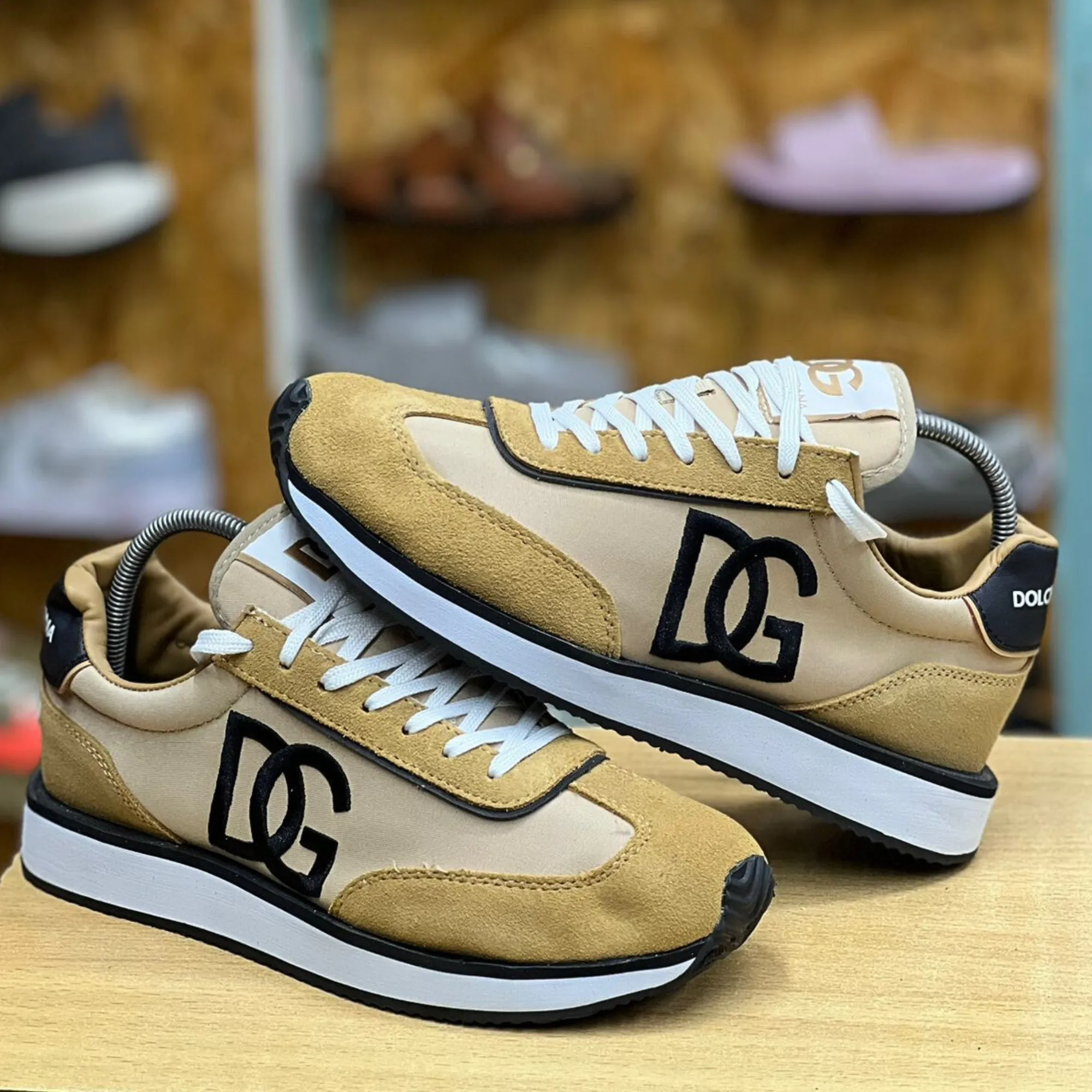 zipper Dolce & Gabbana Leather Beige/Black