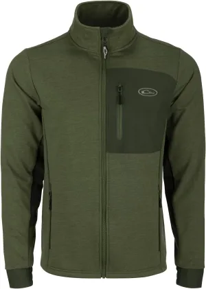 Drake Waterfowl Men's Hybrid Mid-Weight Water-Resistant Fleece-Lined Windproof Outdoor Hiking Jacket w/ 4-Way Stretch Cuffs