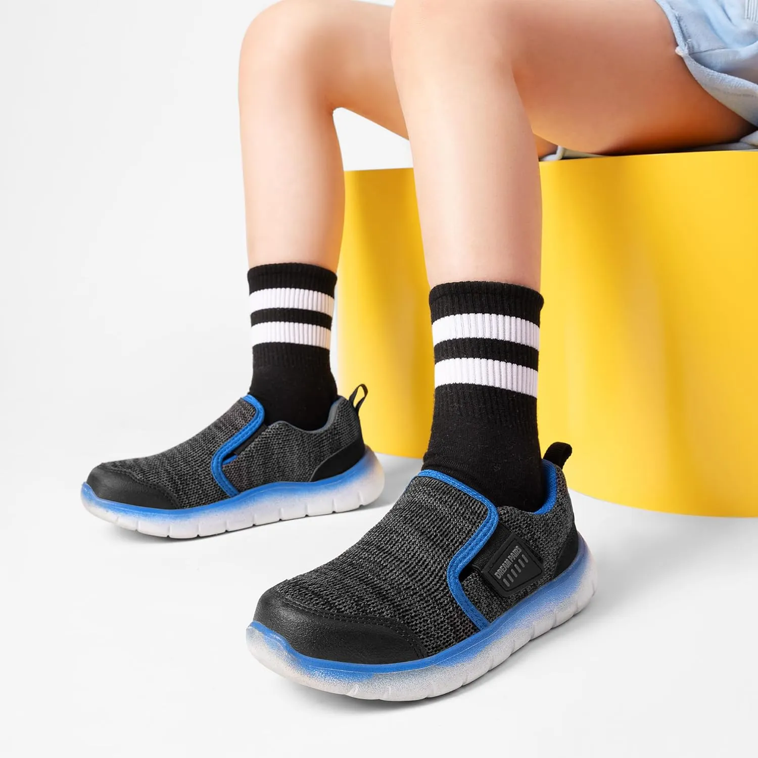 DREAM PAIRS Boys Girls Shoes Kids Slip on Tennis EZ-Ons MightyMovers Running Athletic Barefoot Zero Drop Sports Sneakers