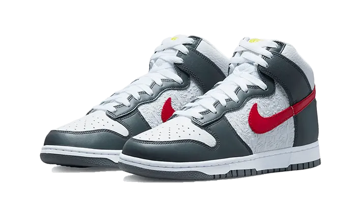 Dunk High Embossed Basketball Grey Red Adaptive piece
