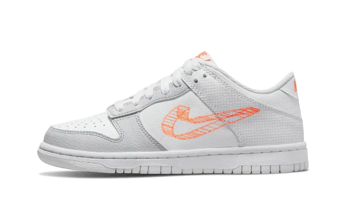Dunk Low 3D Swoosh White Grey Low Profile Collar Padding Comfort Padded