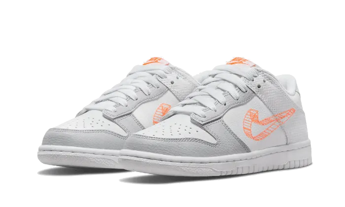 Dunk Low 3D Swoosh White Grey Seamless Design