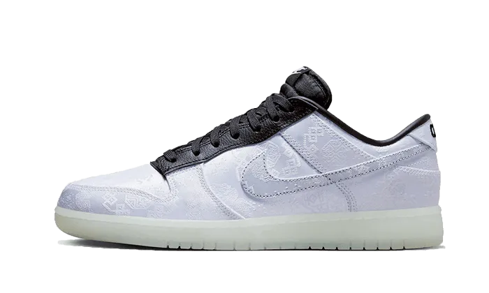 Dunk Low CLOT Fragment White Reinforced Lace Holes
