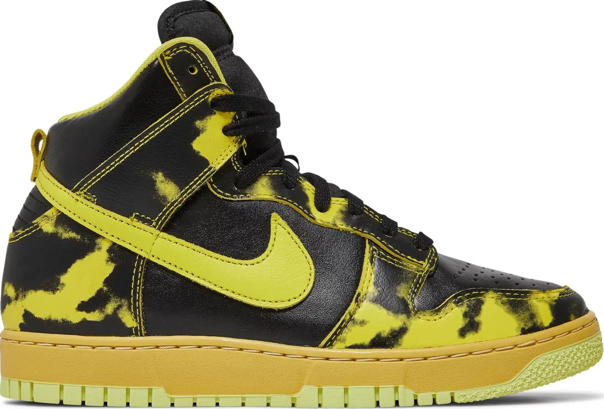 Micro Perforated Tongue urban walks Nike Dunk High 1985 SP Yellow Acid Wash